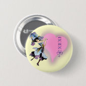 hartbloemenfee - pas deze aan ronde button 5,7 cm (Voorkant /achterkant)
