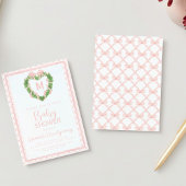 Hartboog Coquette krans monogram Baby shower Kaart