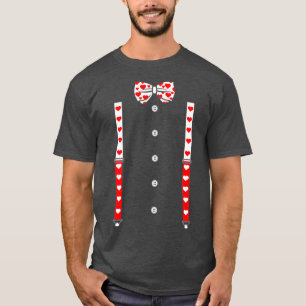 Hartboog Stropdas en bretels Cupido Valentijnse T-shirt