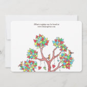 Hartboom en vogels die Baby shower van de vun verz Kaart (Achterkant)