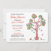 Hartboom en vogels die Baby shower van de vun verz Kaart (Voorkant)