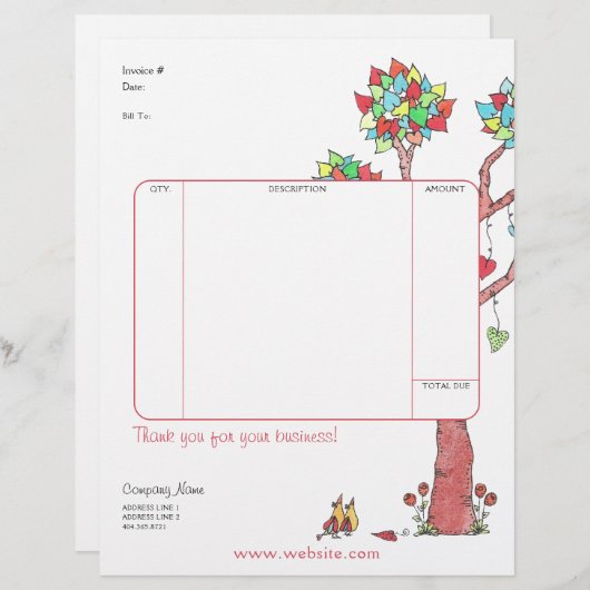 Hartboom Factuurblad (Voorkant / Achterkant)