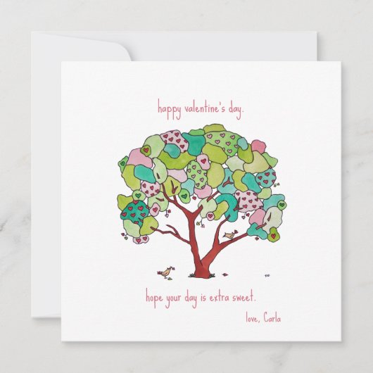 Hartboom Gelukkige Valentijnsdag Vakantiekaart Feestdagenkaart (Voorkant)