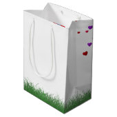 Hartboom met gras medium cadeauzakje (Achterkant Gekanteld)