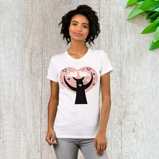Hartboom met twee vogels t-shirt