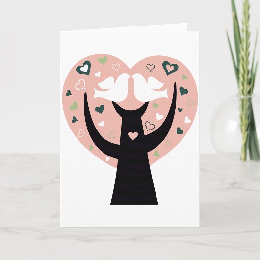 Hartboom met twee vogelsoorten Wenskaarten Kaart