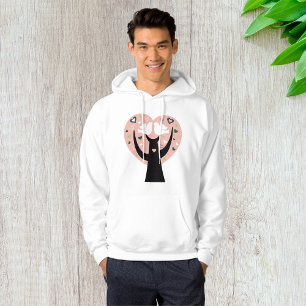Hartboom met twee vogeltjes Mannen capuchon Hoodie