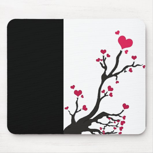 Hartboom zwart muismat (Voorkant)