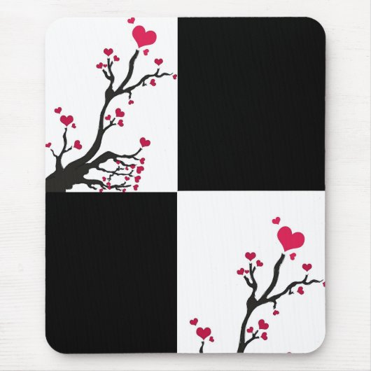 Hartboom zwart muismat (Voorkant)