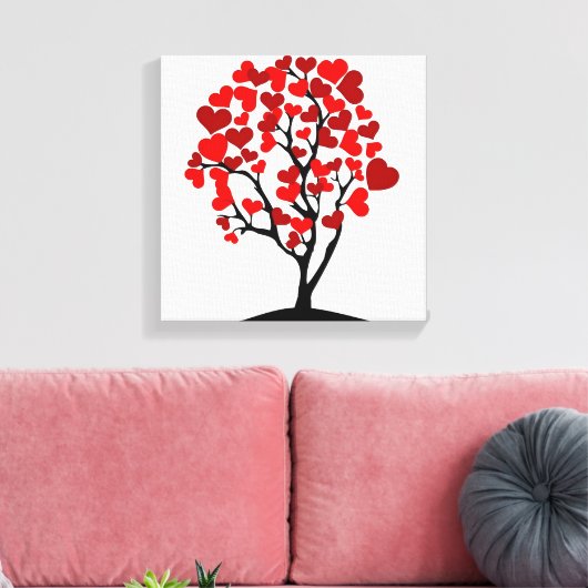 Hartboomcanvas Canvas Afdruk (Insitu (Woonkamer))