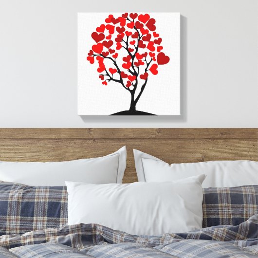Hartboomcanvas Canvas Afdruk (Insitu (Slaapkamer))