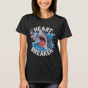 Hartbreker Haai Schattig Grappig Liefdesontwerp Vo T-shirt