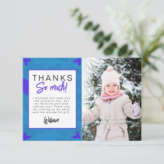 Hartbreker Kids Foto Verjaardagsfeestje Bedankt (Staand voorkant)