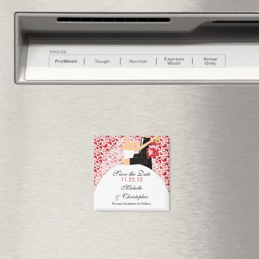 Hartbruid & bruidegom Sla de datummagneet Magneet (Insitu (Vaatwasser))