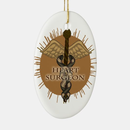Hartchirurg Caduceus Keramisch Ornament (Rechts)