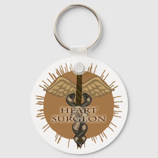 Hartchirurg Caduceus Sleutelhanger (Voorkant)