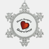 Hartchirurgie Survifeer Tin Sneeuwvlok Ornament (Voorkant)