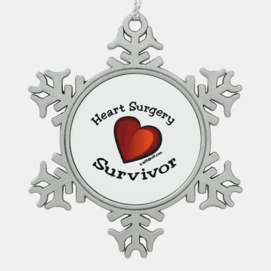 Hartchirurgie Survifeer Tin Sneeuwvlok Ornament (Voorkant)