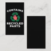 Hartchirurgie Survivor Bypass Open Heart Recovery Visitekaartje (Voorkant / Achterkant)