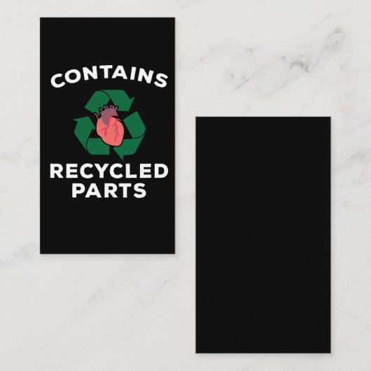 Hartchirurgie Survivor Bypass Open Heart Recovery Visitekaartje (Voorkant / Achterkant)