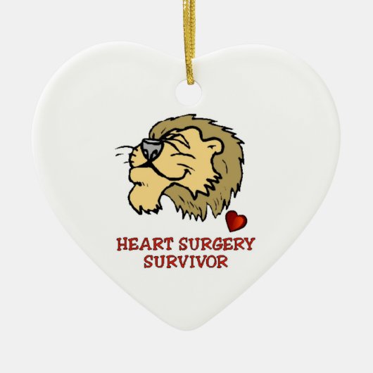 Hartchirurgie Survivor Lion Keramisch Ornament (Voorkant)