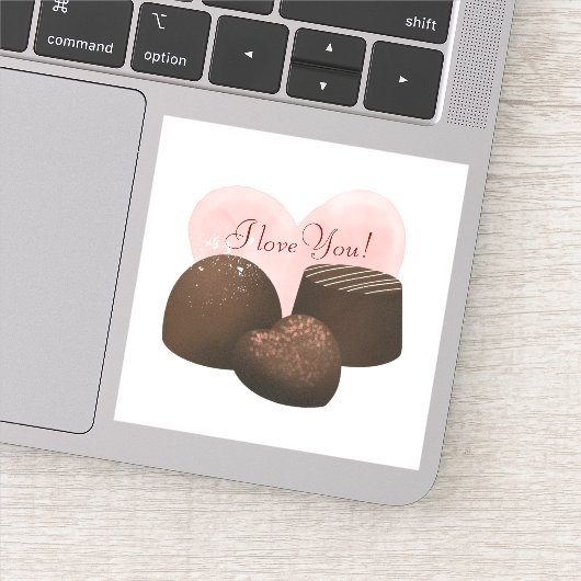 Hartchocolade gepersonaliseerd sticker (Detail)