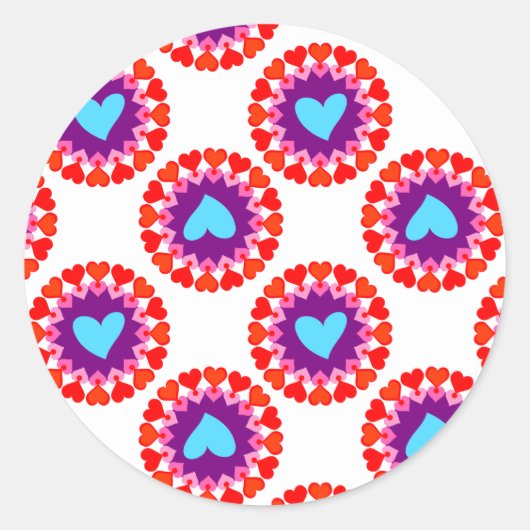 hartcirkelpatroon ronde sticker (Voorkant)
