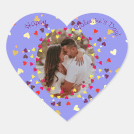 Hartconfetti met foto Gelukkige Valentijnsdag Hart Sticker