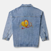 Hartcurve met medische stethoscoop 1 denim jacket (Achterkant)