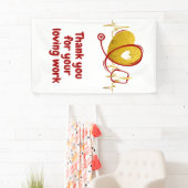 Hartcurve met medische stethoscoop 1 spandoek (Insitu)