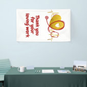 Hartcurve met medische stethoscoop 1 spandoek (Beurs)