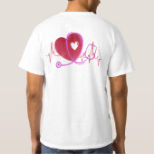 Hartcurve met medische stethoscoop 3 t-shirt (Achterkant)