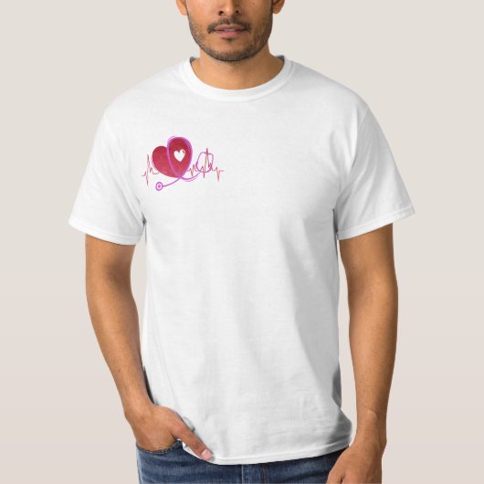 Hartcurve met medische stethoscoop 3 t-shirt (Voorkant)