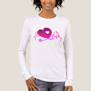 Hartcurve met medische stethoscoop 3 Tri-Blend shirt