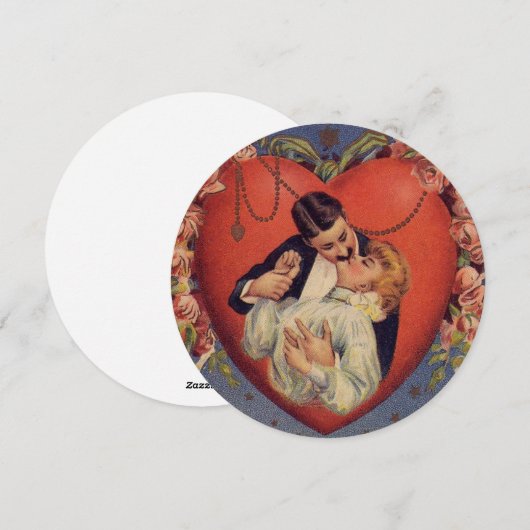  hartdag van de Valentijn Kiss Feestdagenkaart (Voorkant / Achterkant)