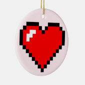 Hartdief 8 bit Pixel Art - Grappige Geeky Gamer Keramisch Ornament (Rechts)
