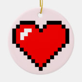 Hartdief 8 bit Pixel Art - Grappige Geeky Gamer Keramisch Ornament (Voorkant)