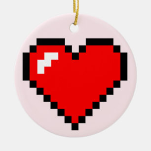 Hartdief 8 bit Pixel Art - Grappige Geeky Gamer Keramisch Ornament