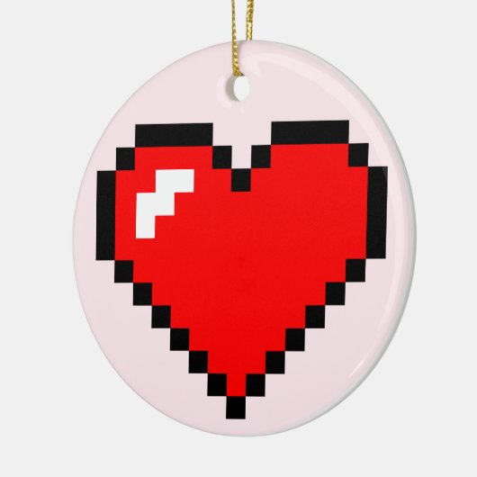 Hartdief 8 bit Pixel Art - Grappige Geeky Gamer Keramisch Ornament (Links)