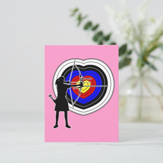 Hartdoel boogschieten2 briefkaart (Staand voorkant)