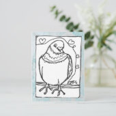 Hartduif Briefkaart - Continuous Line Drawing (Staand voorkant)