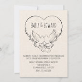 Hartduiven bruiloft kaart (Voorkant)