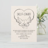 Hartduiven bruiloft kaart (Staand voorkant)