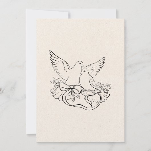 Hartduiven bruiloft kaart (Achterkant)