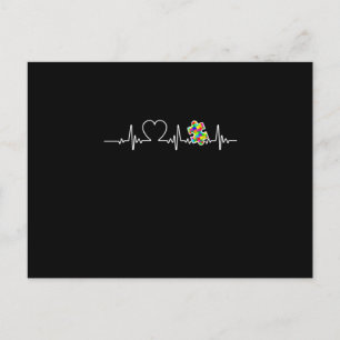 Harte puzzelstukjes hartslag Cool Autisme Awarenes Aankondigingskaart