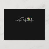 Harte puzzelstukjes hartslag Cool Autisme Awarenes Aankondigingskaart (Voorkant)