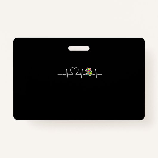 Harte puzzelstukjes hartslag Cool Autisme Awarenes Badge (Voorkant)