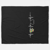 Harte puzzelstukjes hartslag Cool Autisme Awarenes Fleece Deken (Voorkant (Horizontaal))
