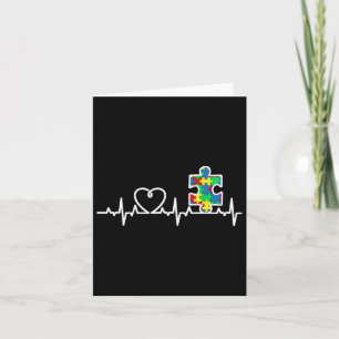 Harte puzzelstukjes hartslag Cool Autisme Awarenes Kaart