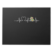 Harte puzzelstukjes hartslag Cool Autisme Awarenes Notitieblok (Voorkant)